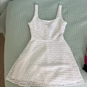 Aqua White Textured Mini Dress